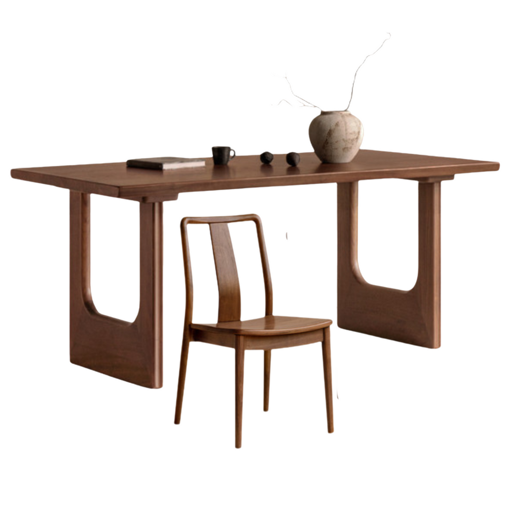 Black Walnut Solid Wood Wabi Sabi Style Large Board Dining Table