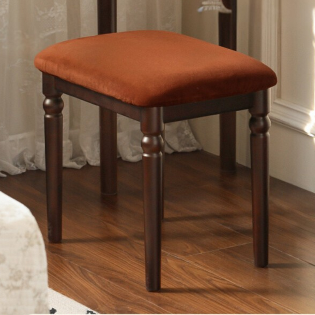 Beech Solid Wood American Retro Style Makeup Stool