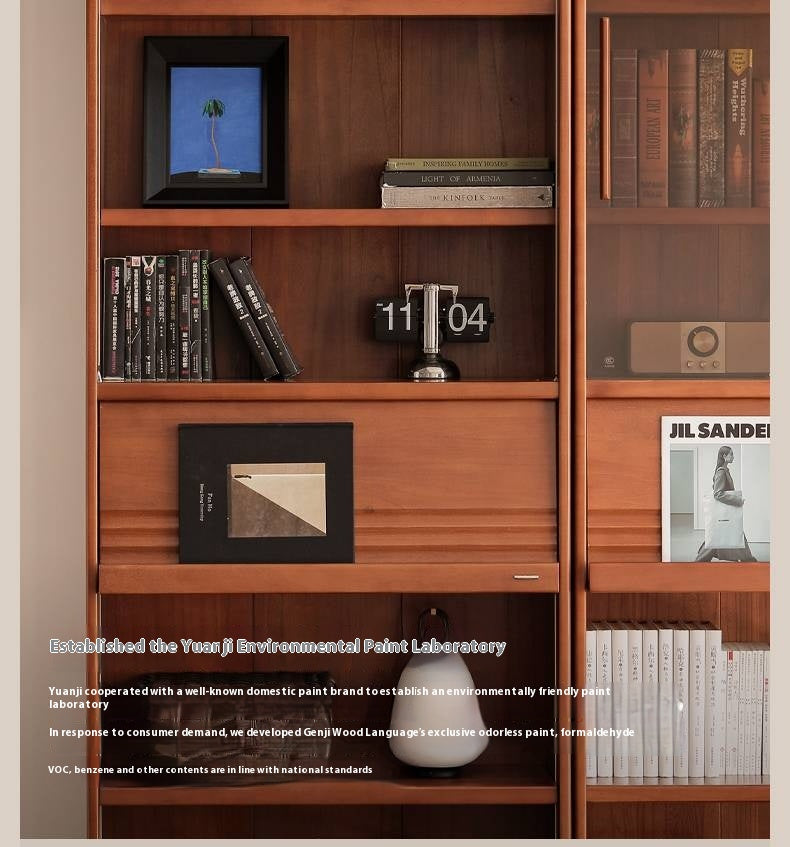 Poplar Solid Wood Antique Style Bookshelf Combination