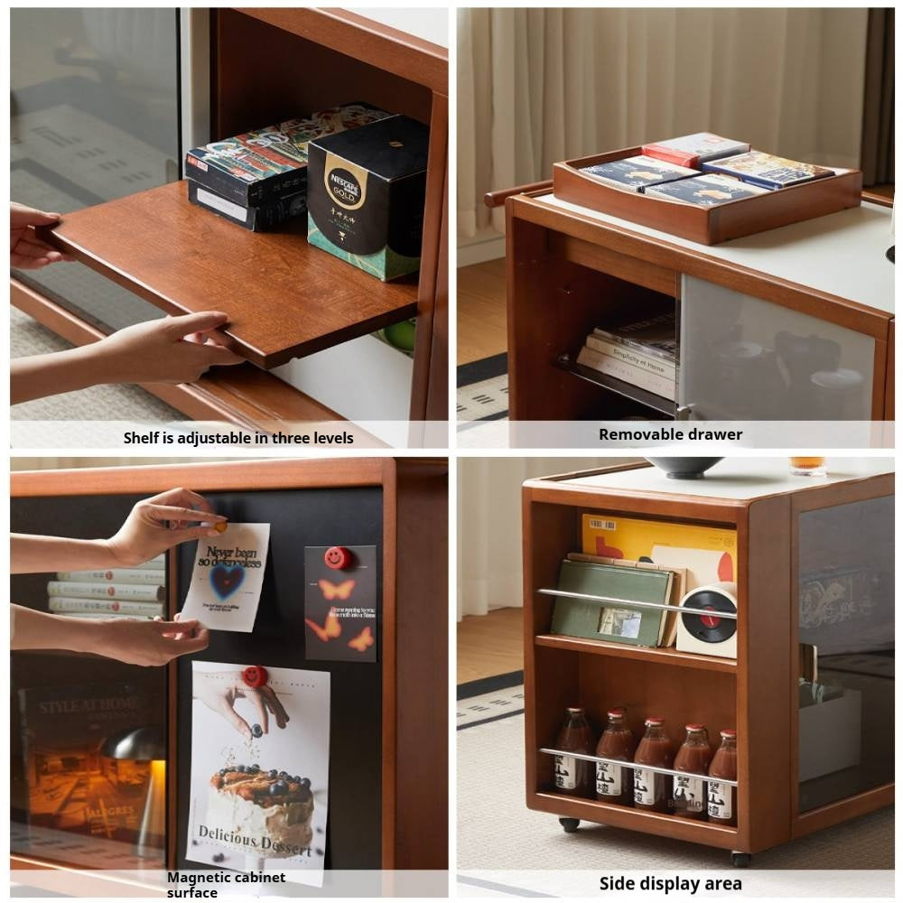 Poplar Solid Wood Middle-Aged Style Side Table