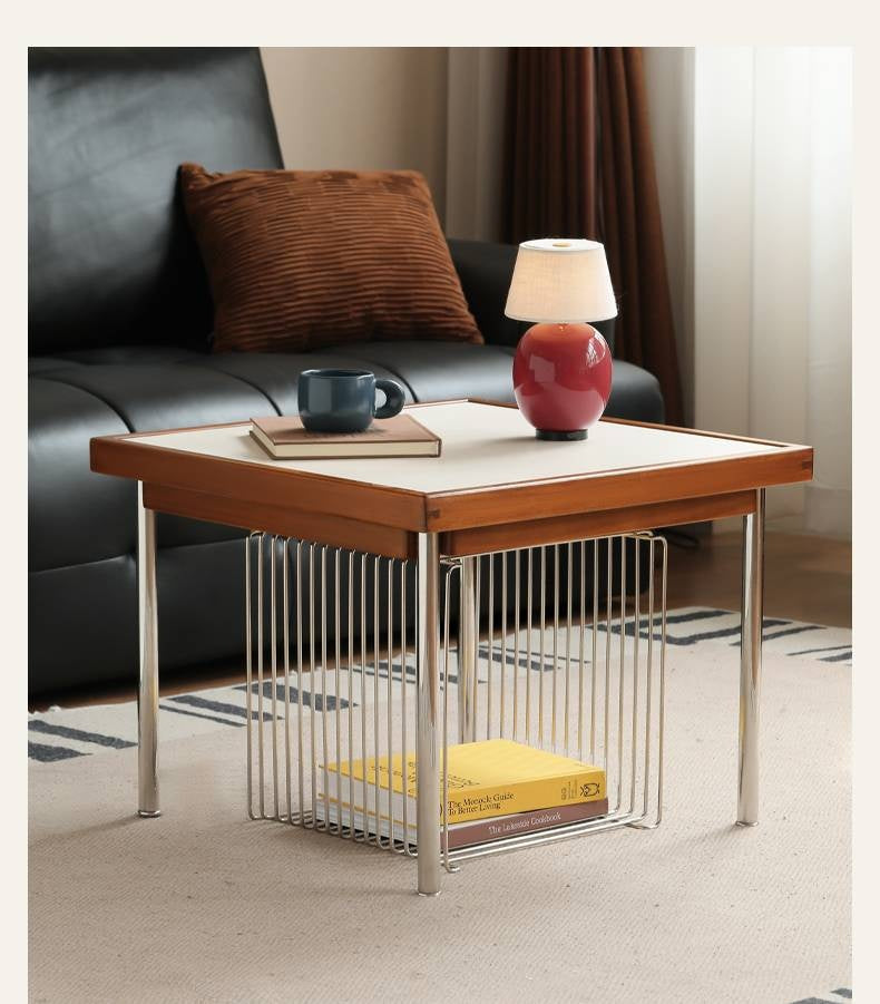 Poplar Solid Wood Ancient Square Tea Table