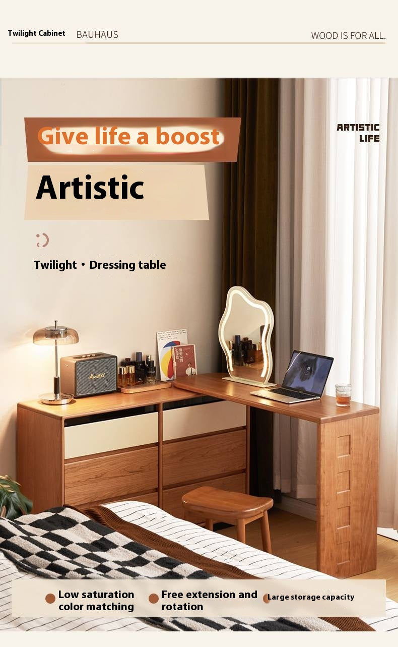 Cherry Solid Wood Modern Style Dressing Table