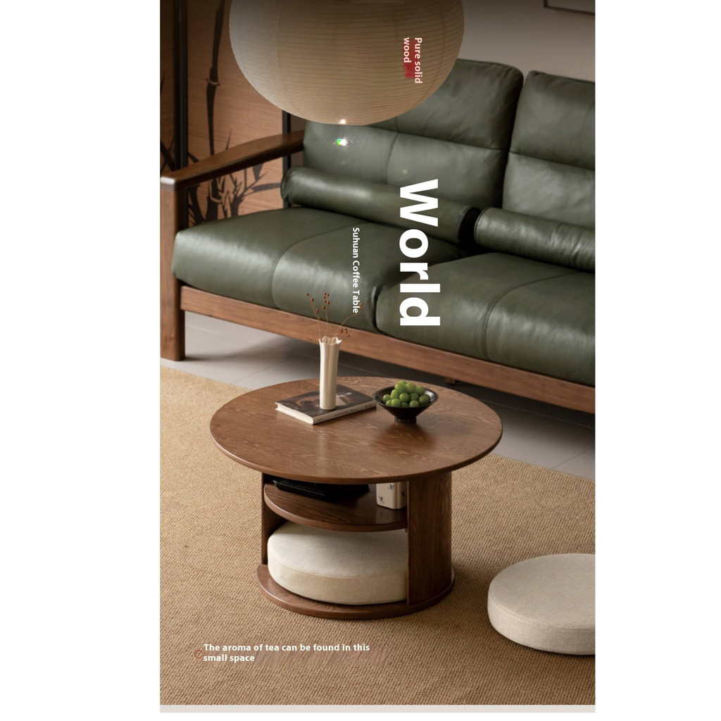 Ash Solid Wood Dual Use Tea Table