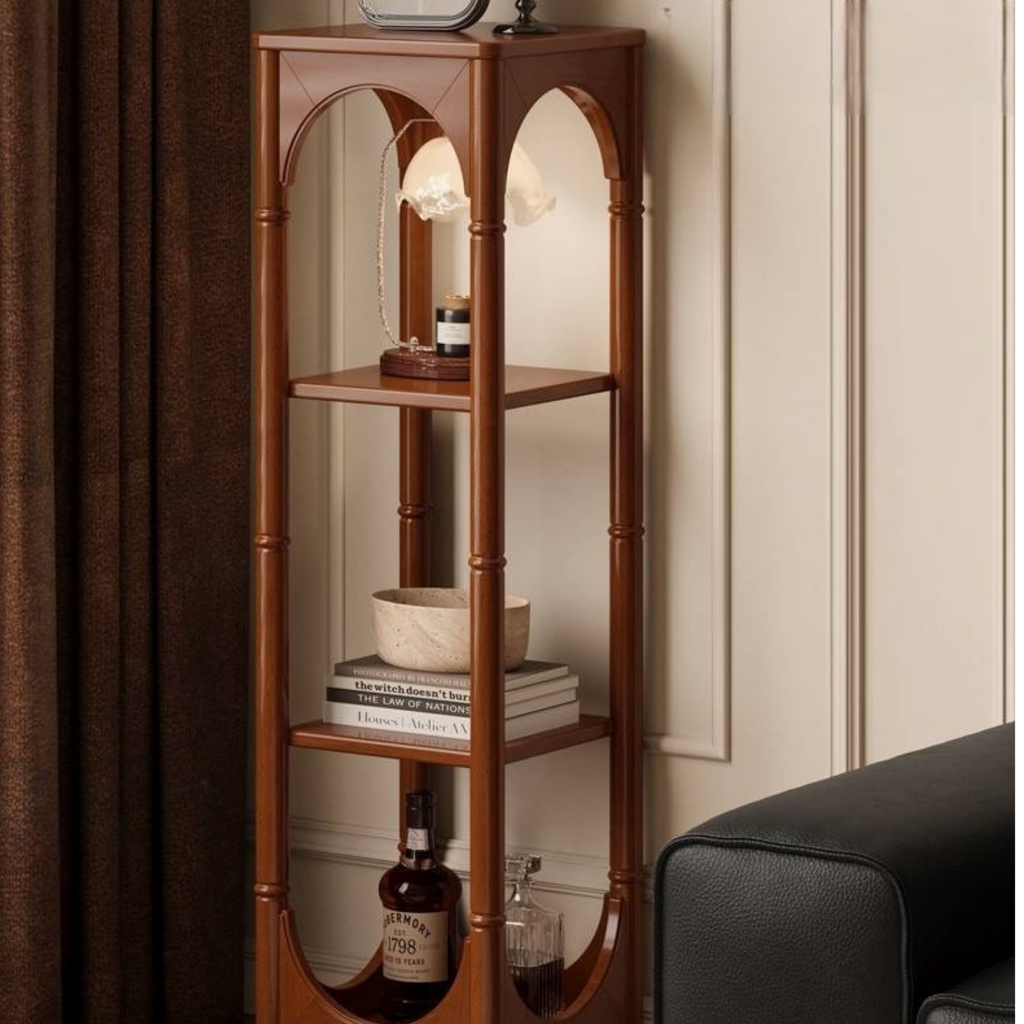 Poplar Solid Wood French Medieval Style Storage Rack