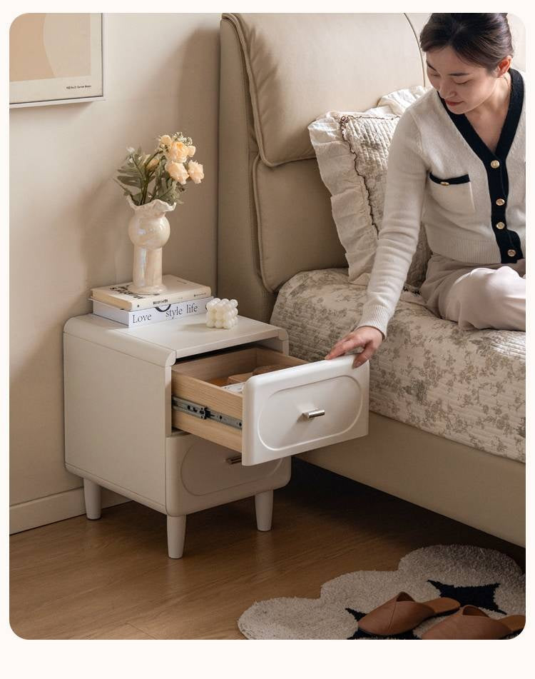 Poplar Solid Wood French Cream Style Nightstand