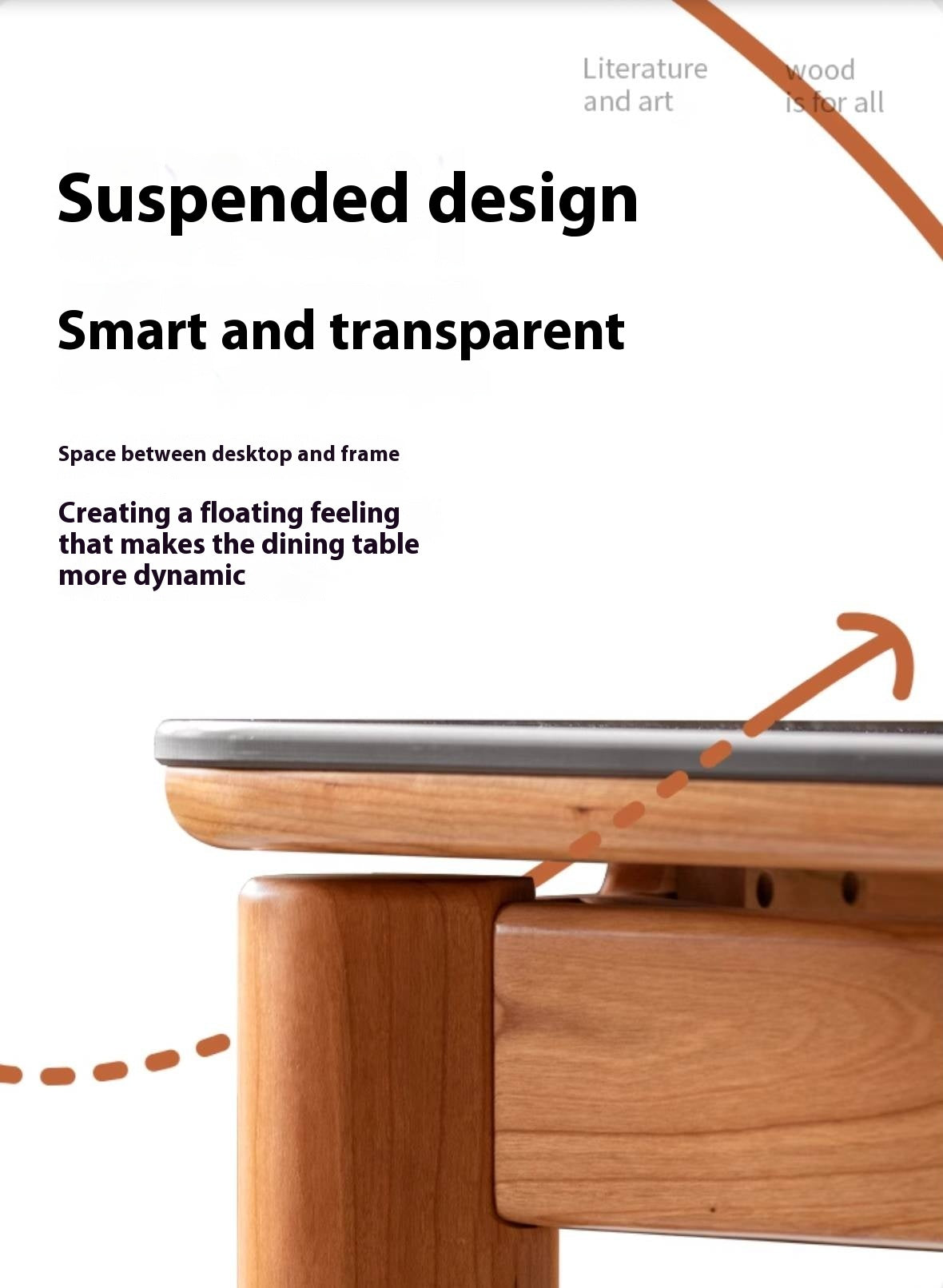 Cherry Solid Wood Rock Board Dining Table