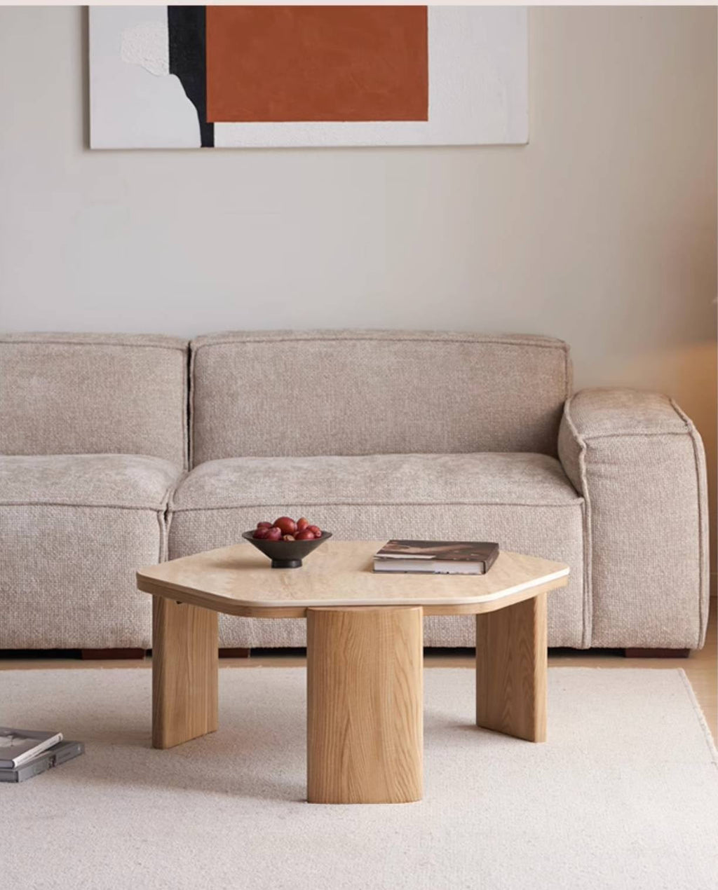 Ash Solid Wood Wabi-Sabi Style Coffee Table