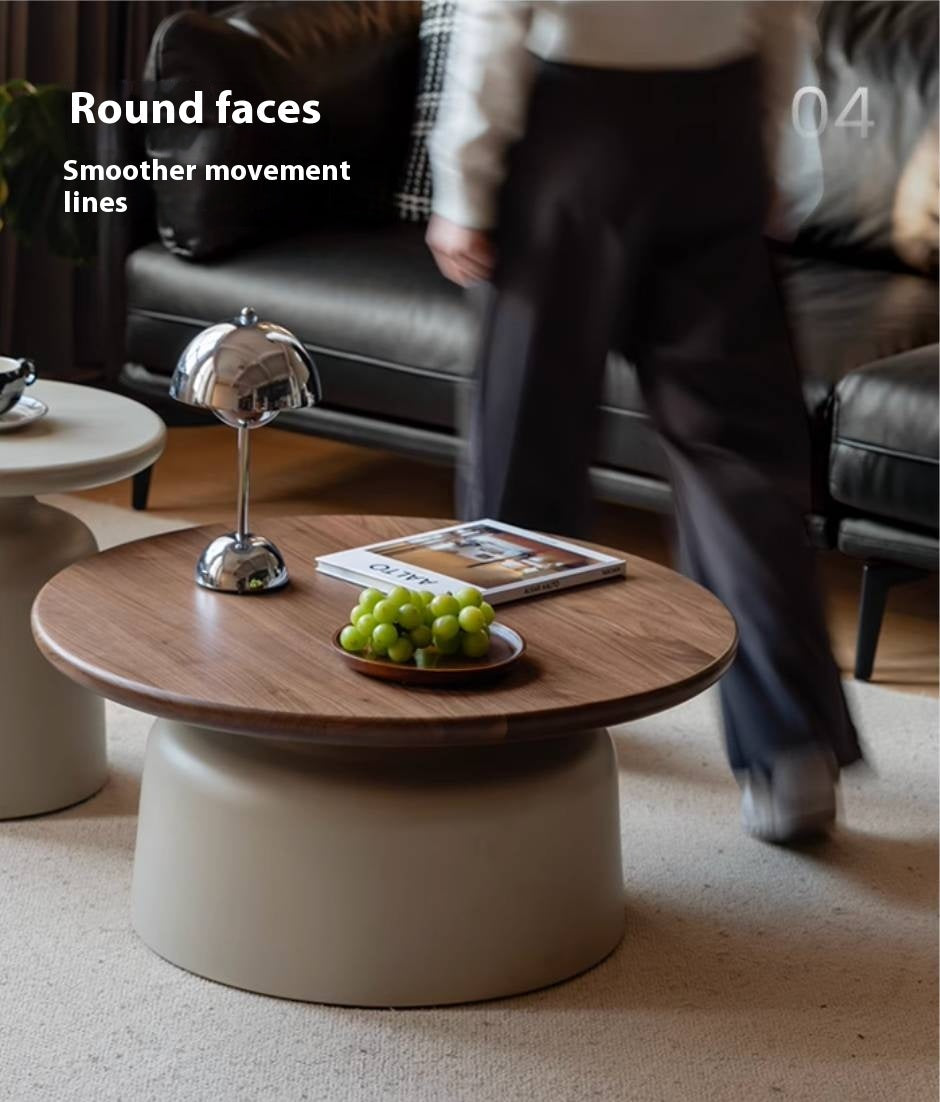 Black Walnut, Poplar Solid Wood Italian Light Luxury Coffee Table Combination