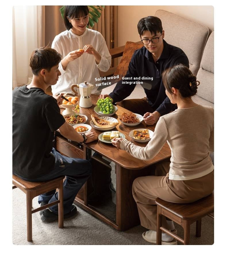 Ash Solid Wood Mobile High Tea Table
