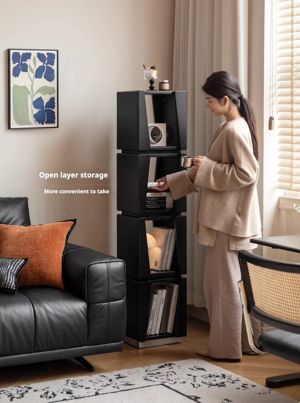 Oak Solid Wood Bauhaus Style Bookshelf