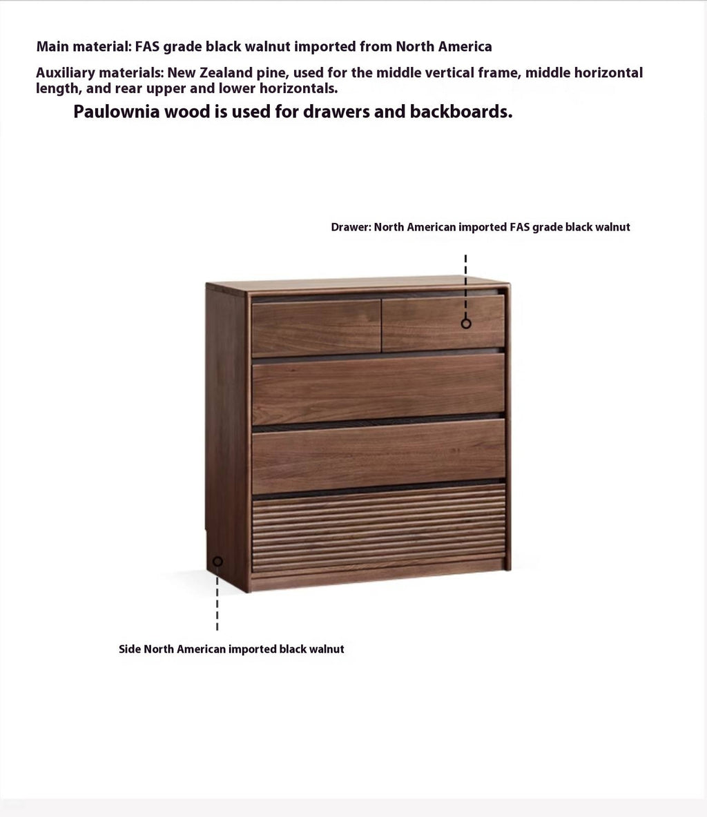 Black Walnut Solid Wood Italian Light Luxury Drawer