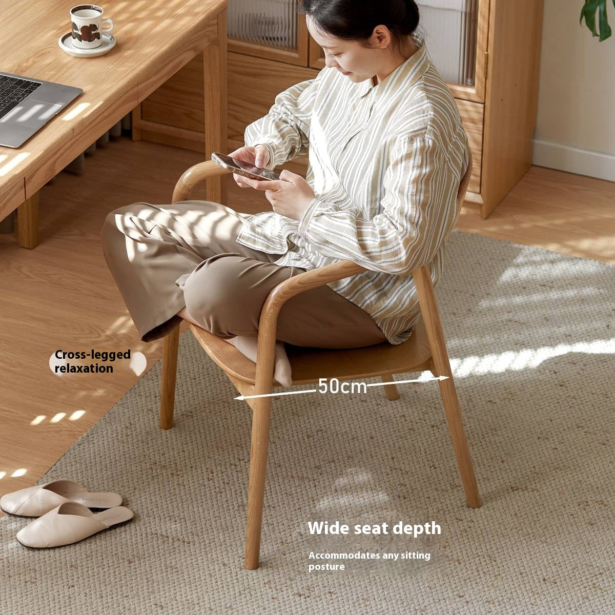 Ash Solid Wood Leisure Armchair