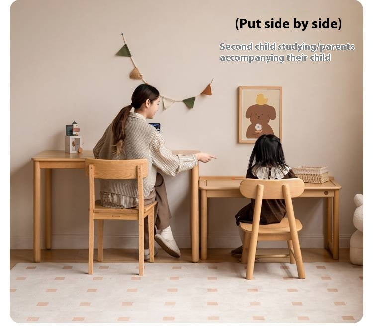 Beech Solid Wood Children's Learning Desk.