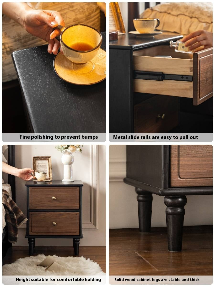 Oak Solid Wood American Retro Nightstand