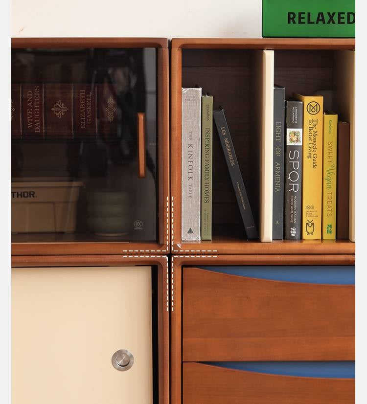 Poplar Solid Wood Ancient Style TV Stand Combination.