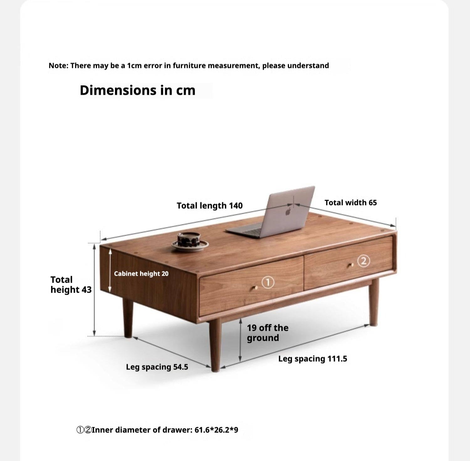 Golden Sandalwood, Black Walnut Solid Wood Rock Plate Tea Table