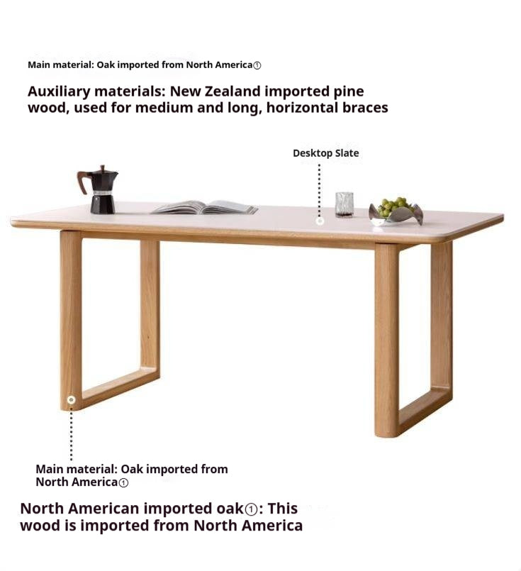 Ash, Oak Solid Wood Rock Board Dining Table