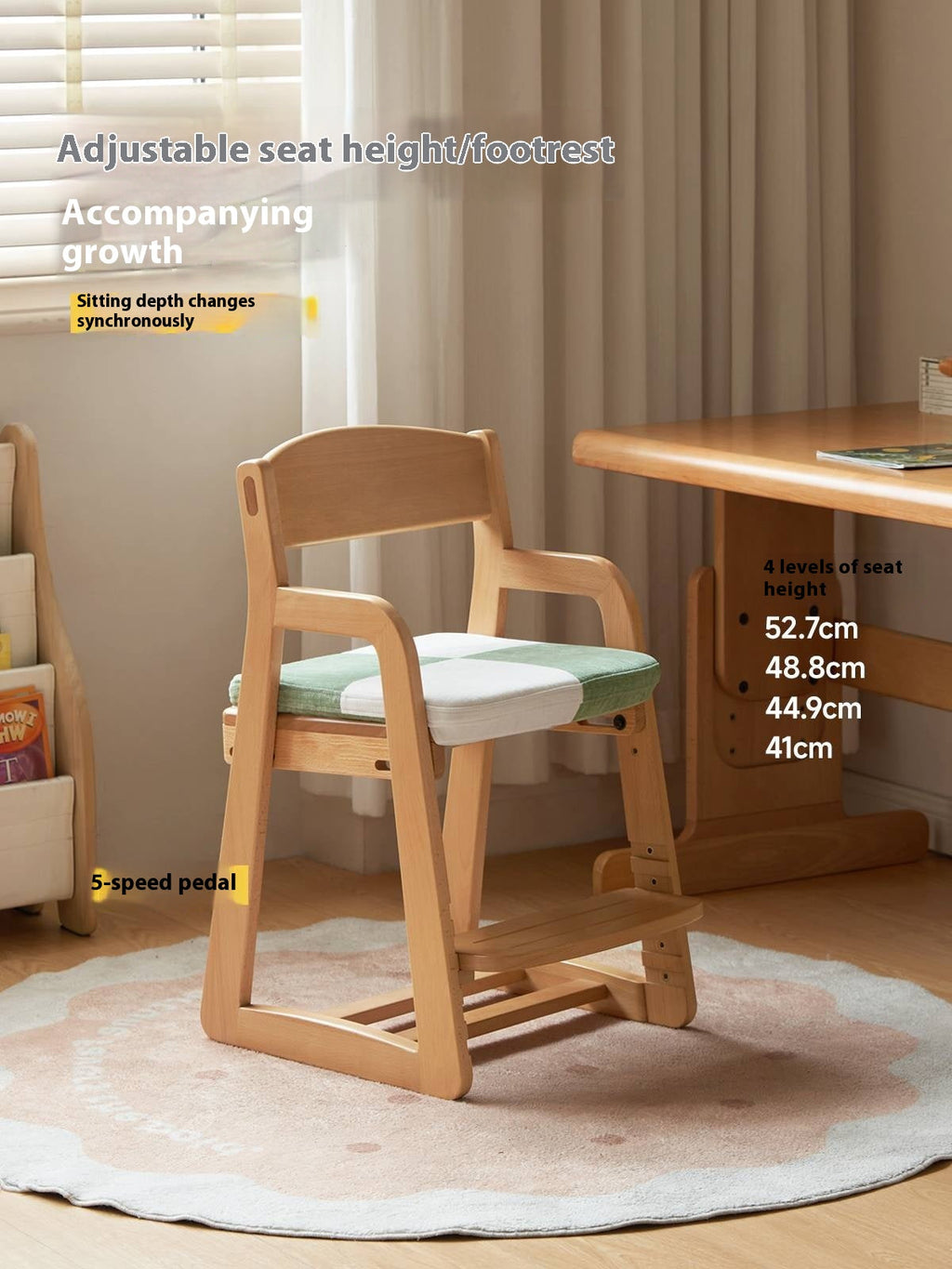 Beech Solid Wood Washable Kids Soft Chair