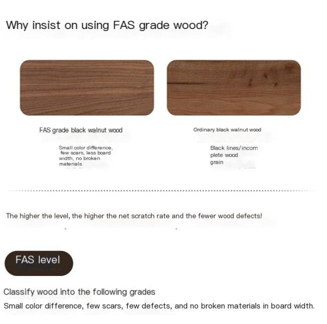 Black Walnut Solid Wood and Rock Plate Dining Table