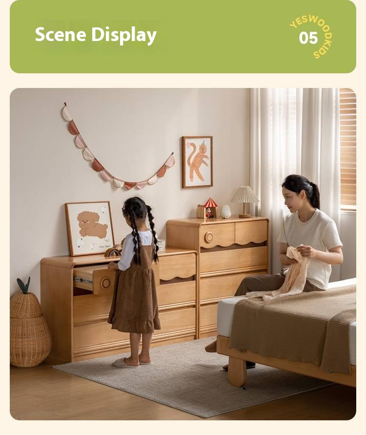 Beech Solid Wood Children's Chest of Drawers