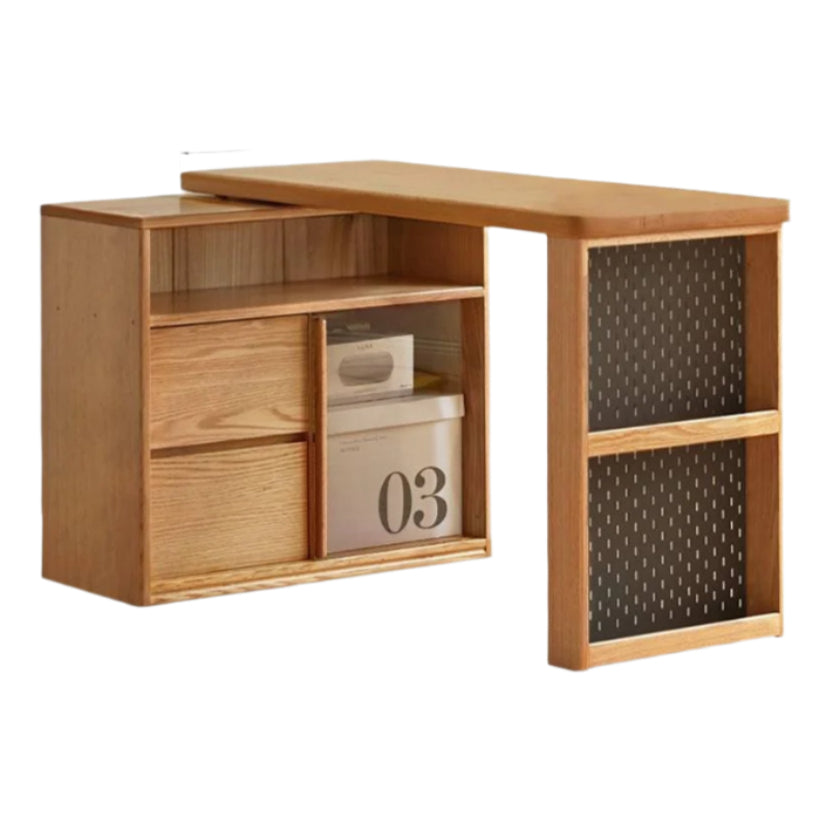 Oak Solid Wood Corner Office Desk