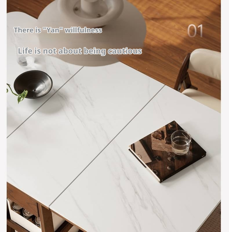 Oak Solid Wood Folding Rock Dining Table