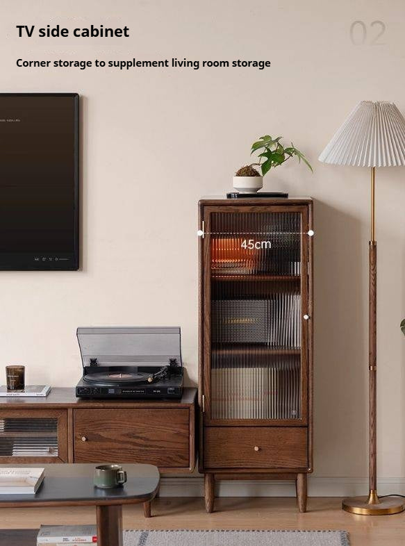 Oak Solid Wood Modern Side Cabinet