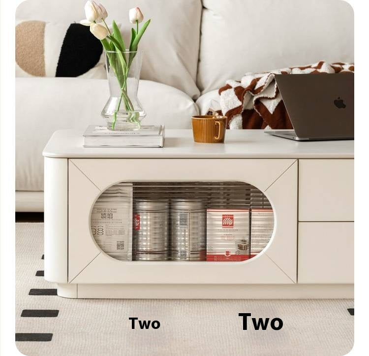 Solid Rubberwood Rock Board Coffee Table