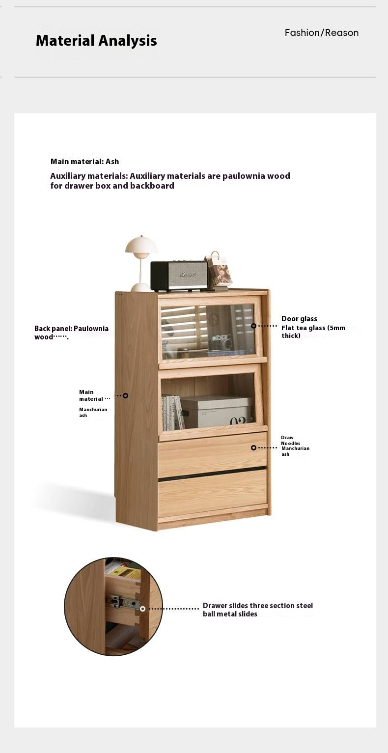 Ash Solid Wood Modern Side Cabinet