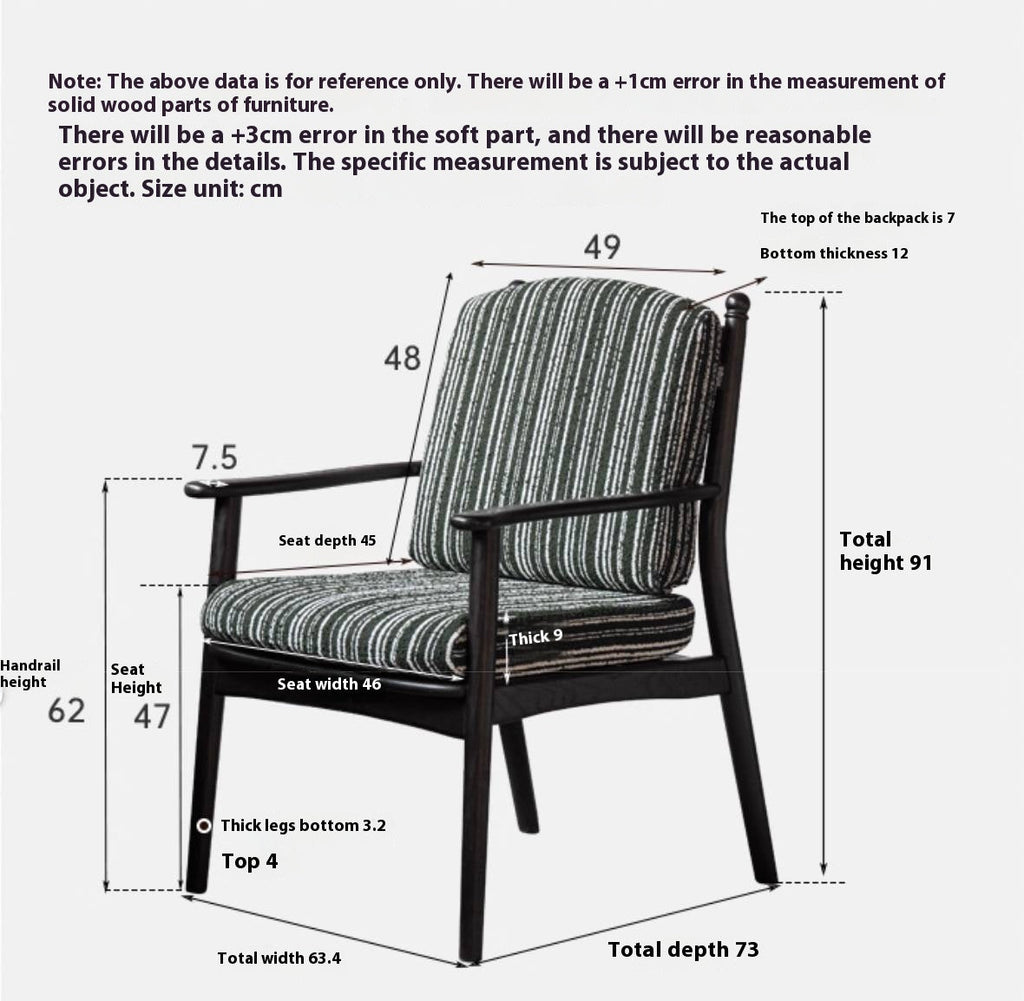 Ash Solid Wood Antique Style Soft Armchair