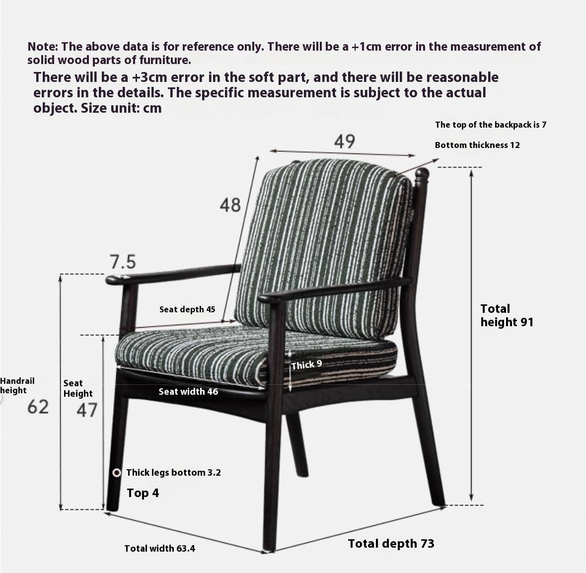 Ash Solid Wood Antique Style Soft Armchair