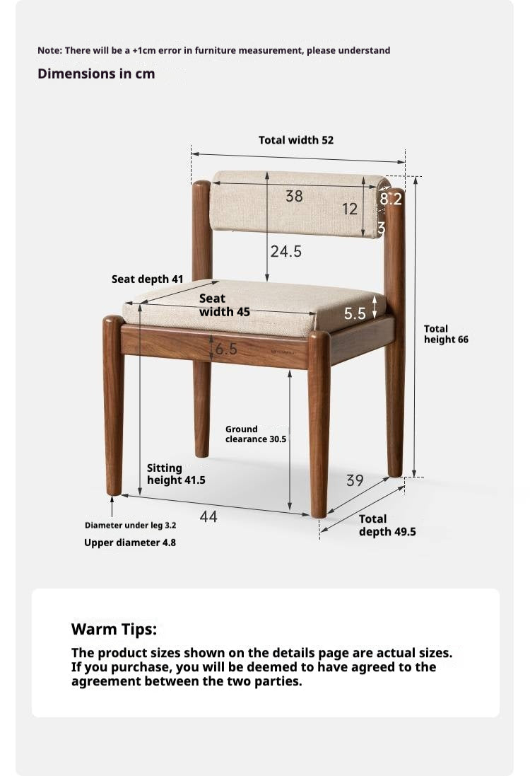 Black Walnut, Oak Solid Wood Tea Chair