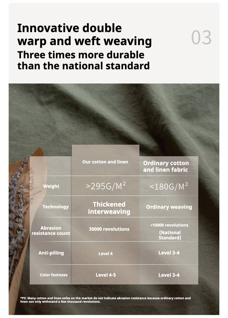 Cotton and Linen Sofa Wabi Sabi Style