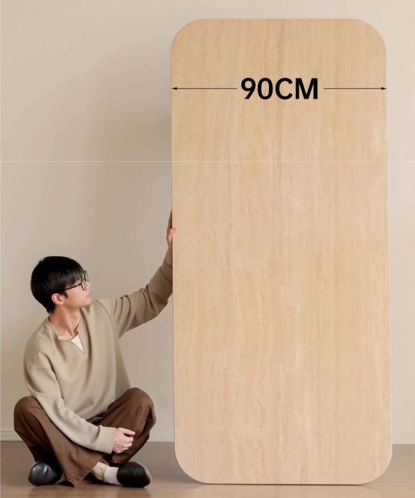 Poplar Solid Wood Medieval Style Rock Plate Dining Table