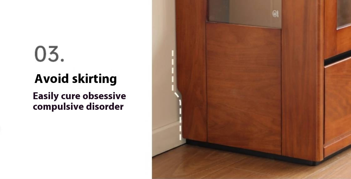 Poplar Solid Wood Antique Style Glass Bookshelf