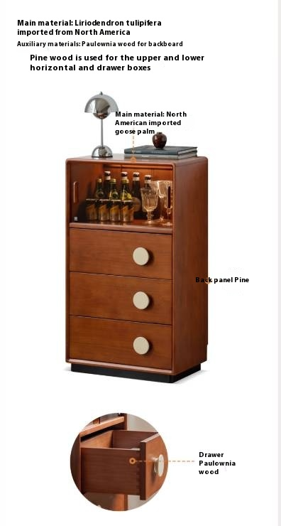 Poplar Solid Wood Antique Style Floor Side Cabinet