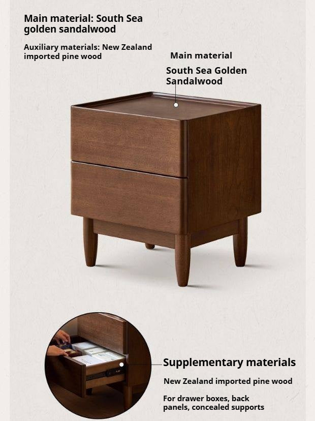 Sandalwood Solid Wood Modern Nightstand
