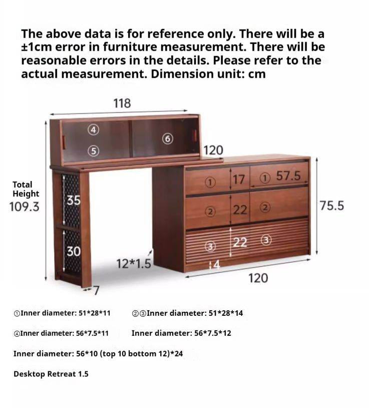 Pine Solid Wood Makeup Desk