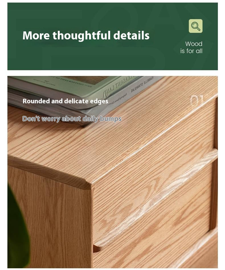 Oak, Ash Solid Wood Modern Skeleton Line TV Cabinet