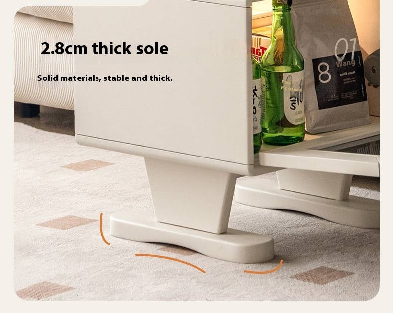 Solid Rubberwood Cream Style Nightstand