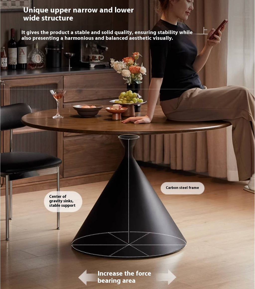 Black Walnut Solid Wood Light Luxury Style Dining Table