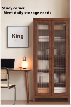 Solid Rubberwood, Oak Solid Wood Modern Bookcase