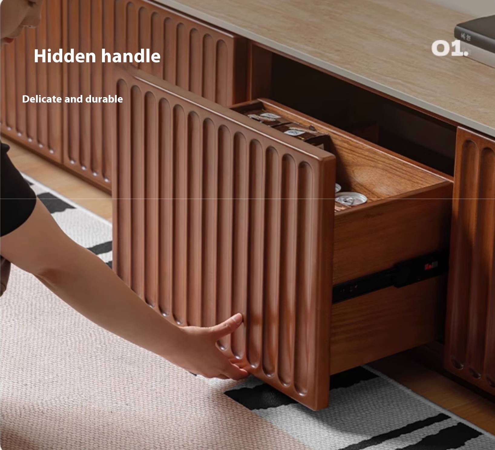 Poplar Solid Wood Antique Style TV Stand