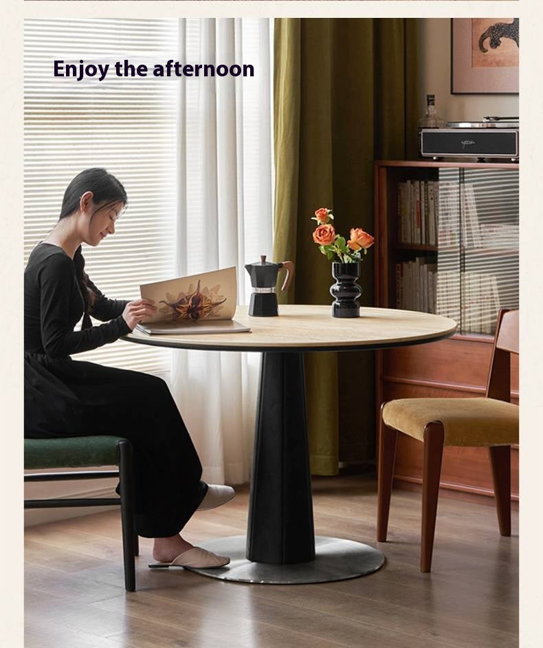 Oak Solid Wood Bauhaus Rock Plate Dining Table