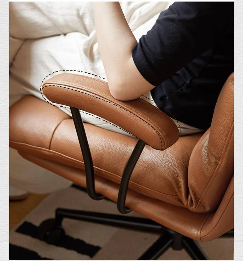 Leather Soft Rotating Office Armchair