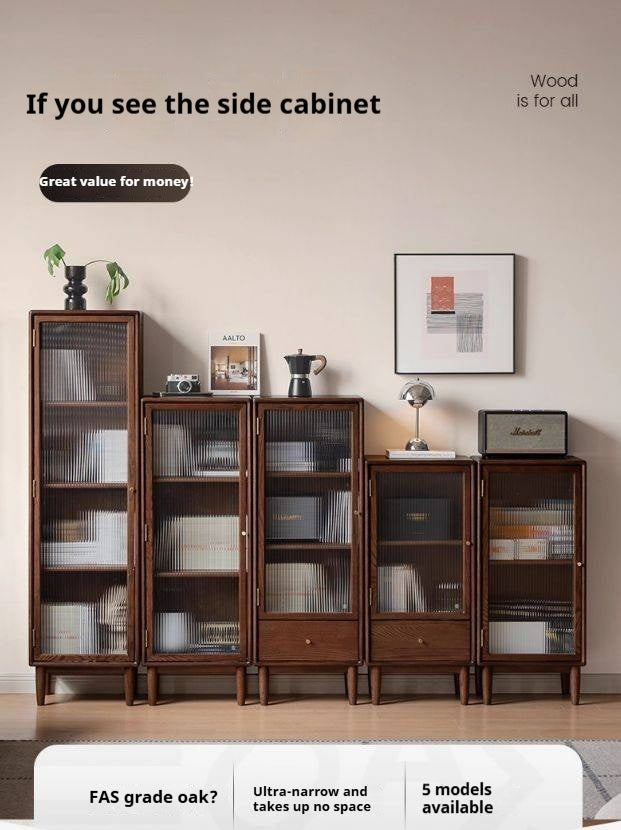 Oak Solid Wood Modern Side Cabinet