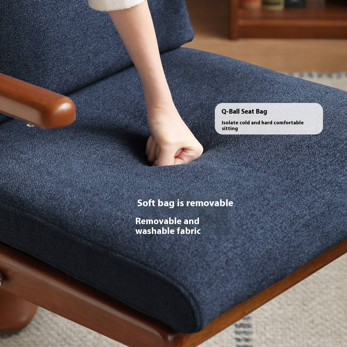 Solid Rubberwood Antique Style Leisure Armchair