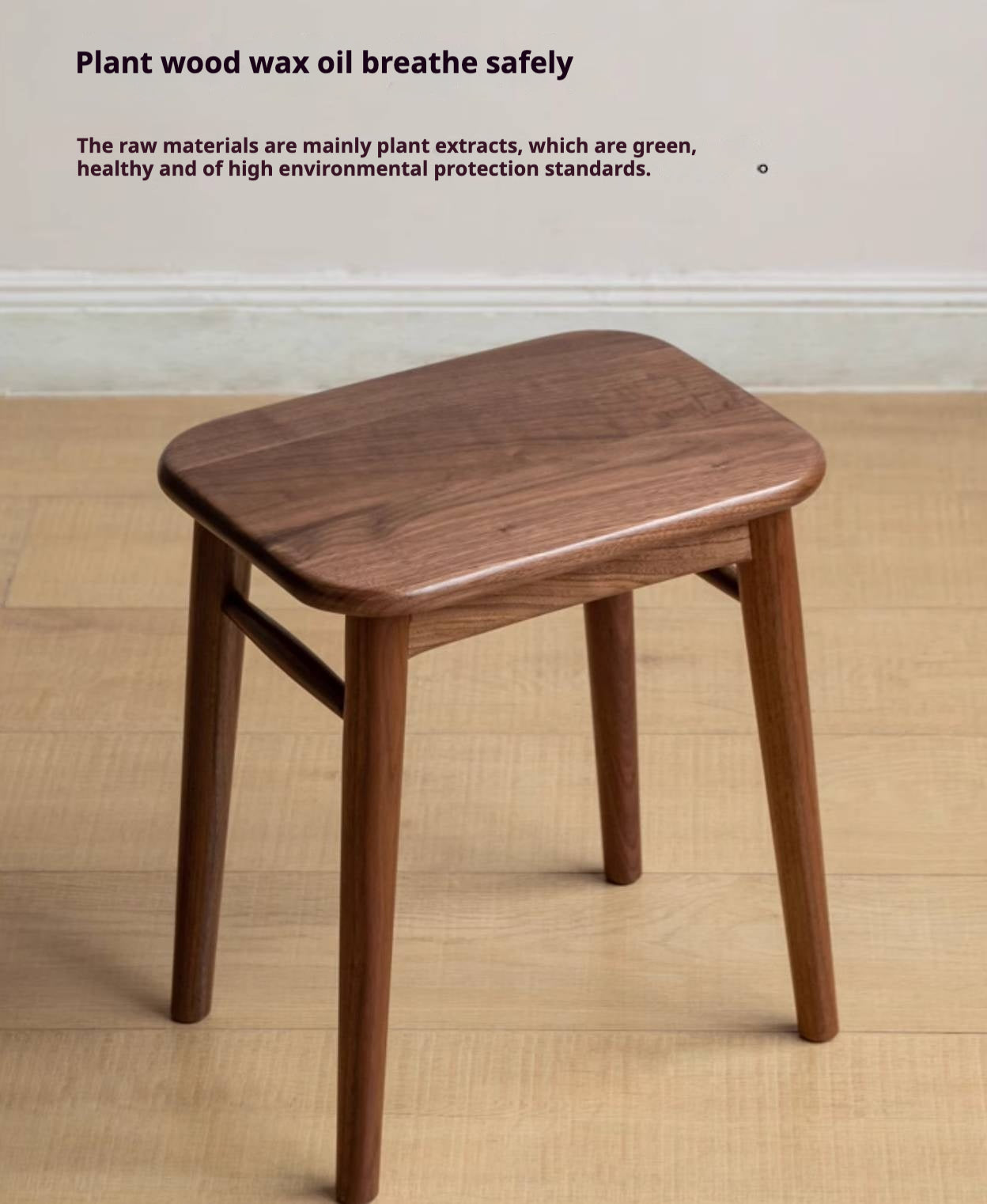 Black Walnut, Oak, Cherry, Rubberwood, Sandalwood Solid Wood Dressing Stool