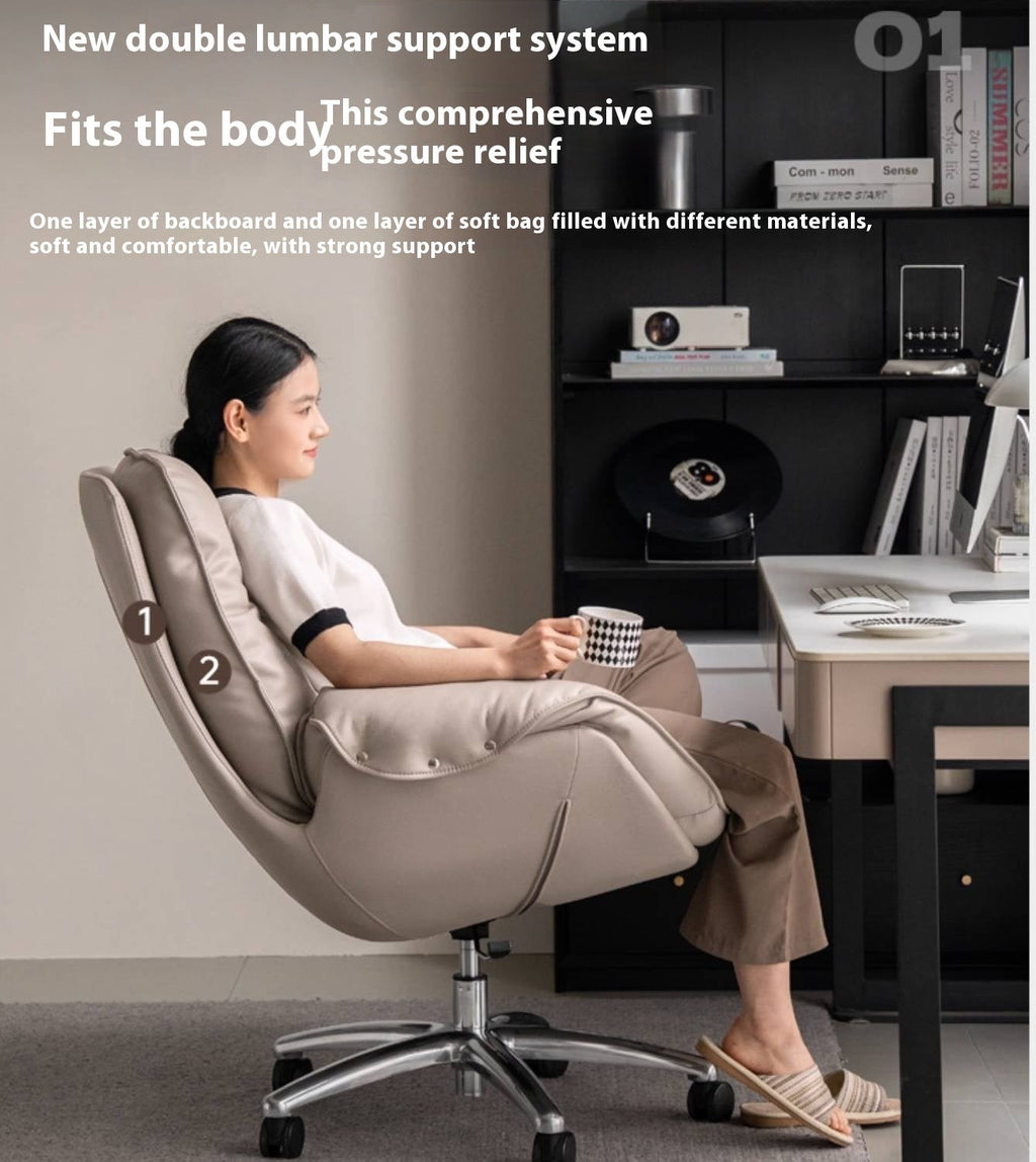 Leather Leisure Rotating Office Armchair