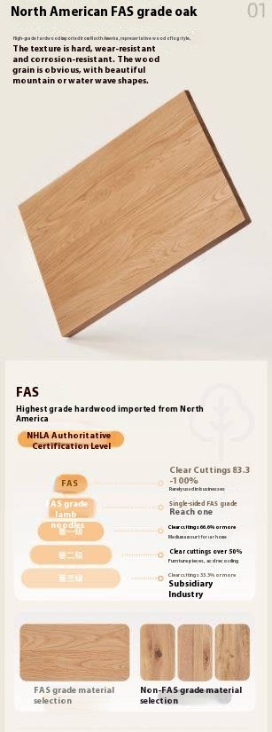 Oak Solid Wood Cream Style Study  Bookcase